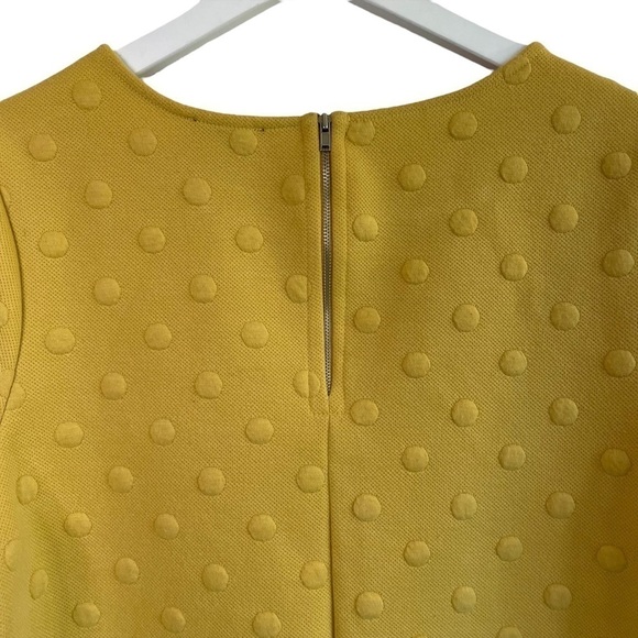 Anthropologie W5 Polka Dot Back Zip Top in Mustard, Size M - Picture 4 of 6